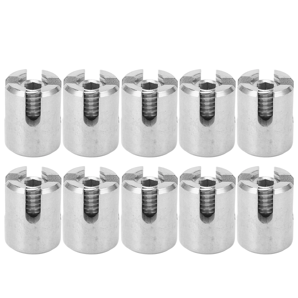 10Pcs Cross Cable Clamp Stainless Steel Wire Railing Clamp Fastener for Indoor Outdoor M10 4mm / 0.16in