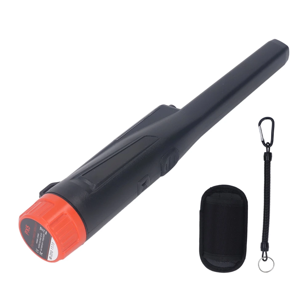 Metal Detector Pinpointer IP66 Waterproof Portable Handheld Pin Pointer Wand with LED Light Black