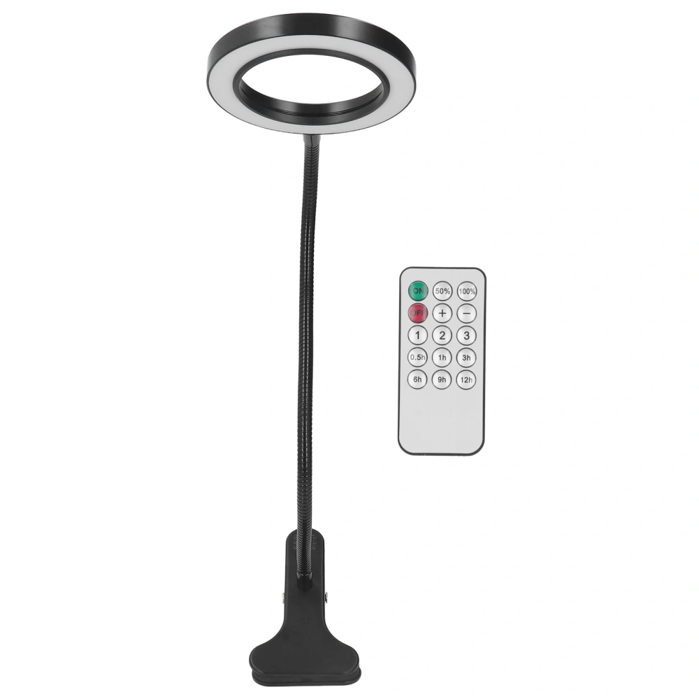 Clip On LED Ring Light 3 Color 10 Brightness Flexible Gooseneck USB Powered LED Desk Lamp with Remote Control