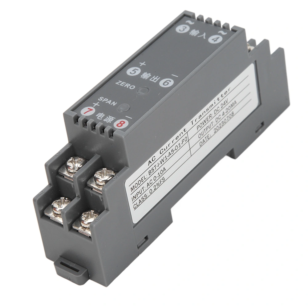 AC Current Transmitter 1 in 1 Out Signal Isolation Conversion Power Distribution Control Appliances DC24V 4‑20mA