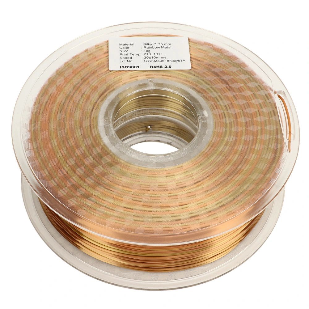 3D Printer Filament Silk Rainbow Gradient Color 1.75mm 3D Printing Consumable Neatly Wound PLA Filament