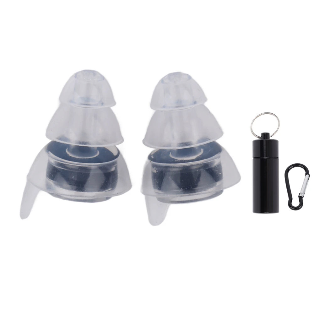 Filter Ear Plugs Hearing Protection Noise Reduction Earbuds with Long Bottle and Mountaineering Buckle Black