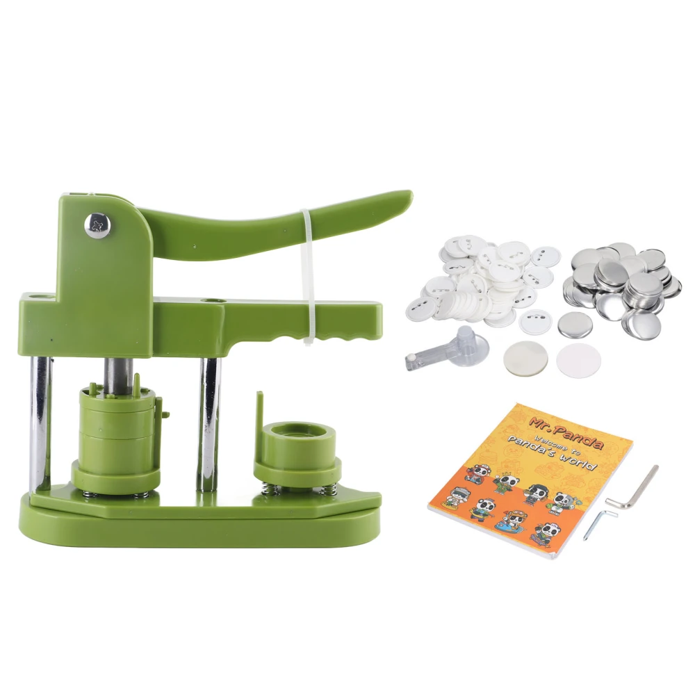 Button Maker Machine 100 Sets DIY Badges Button Pressing Machine for Present Family 25mm / 0.98in