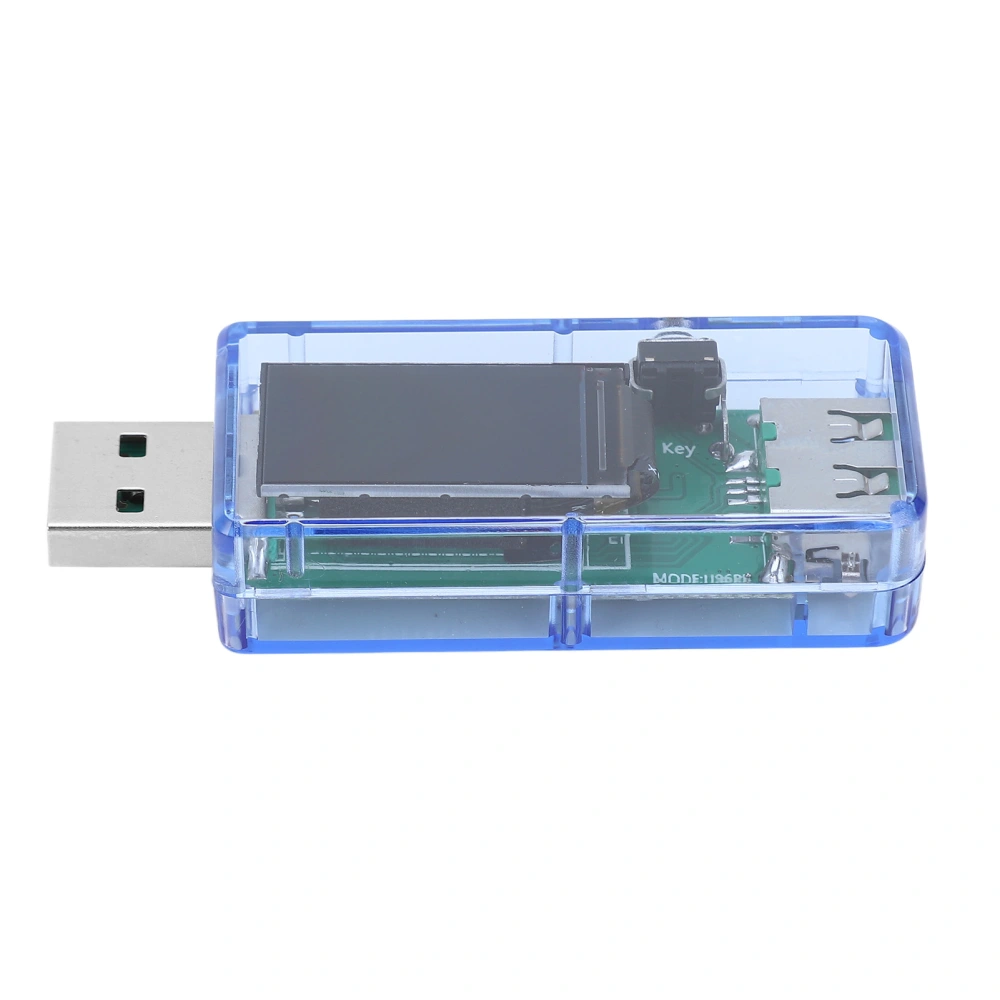 U96 USB Tester Accurate Multifunctional Voltage Current Power Temperature Testing Charger Tester Transparent Blue Case