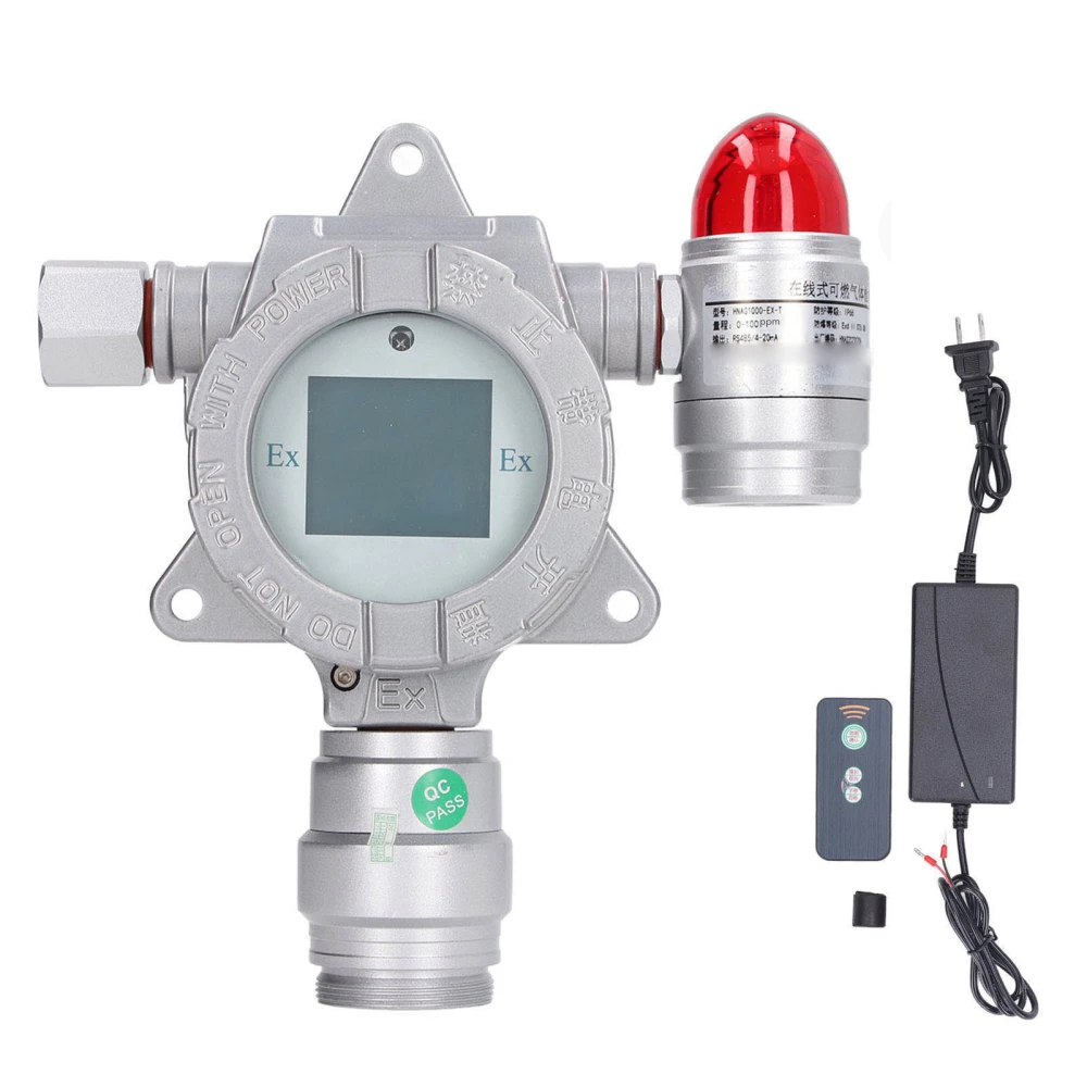 0‑100ppm LCD Fixed H2S Gas Detector 4‑20mA Signal RS485 Digital Signal Output Shop Gas Alarm Meter US Plug 100‑240V