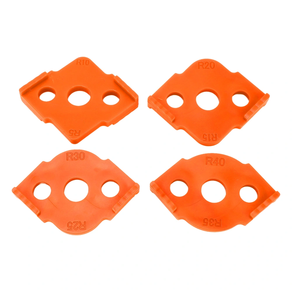 4PCS R Corner Templates Round Angle Radius Jig Routing Template ABS Woodworking Corner Locator Orange