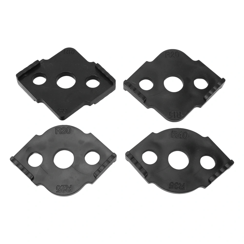 4PCS R Corner Templates Round Angle Radius Jig Routing Template ABS Woodworking Corner Locator Black