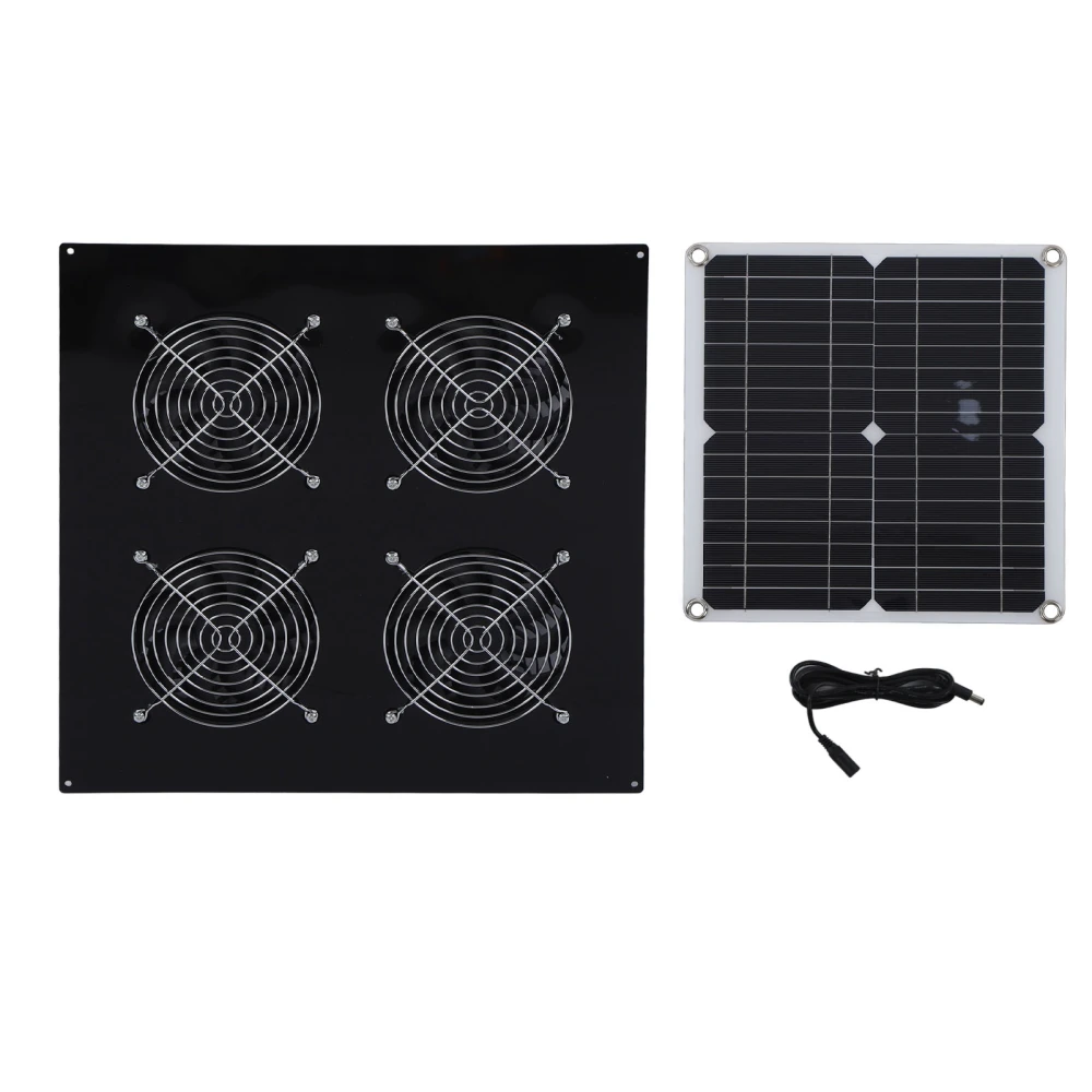 Solar Panel Exhaust Fan Kit 12W IP65 Weatherproof Excellent Ventilation Solar Exhaust Fan for Chicken Dog House