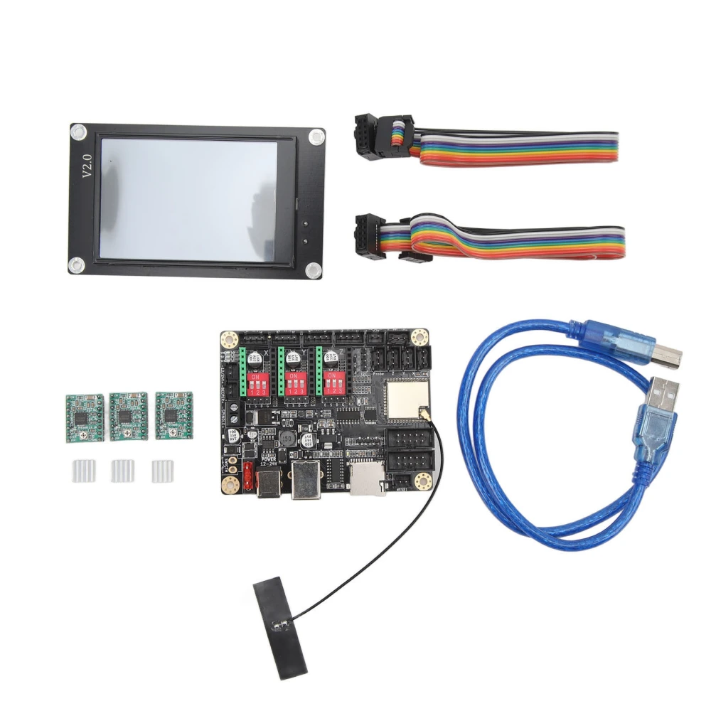 CNC Engraver Control Board 32 Bit WiFi Offline Controller with 3.5in Touch Screen and Stepper Motor Driver 12‑24VDC