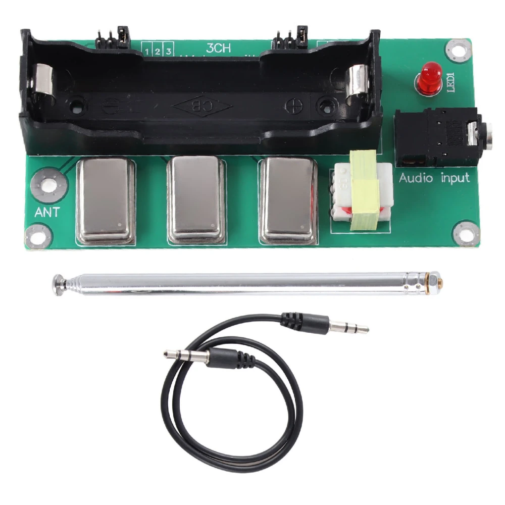 3 Channel AM Transmitter 1MHZ 3MHZ 5MHZ Amplitude Modulation Transmitter with Antenna and Audio Cable 3.6V