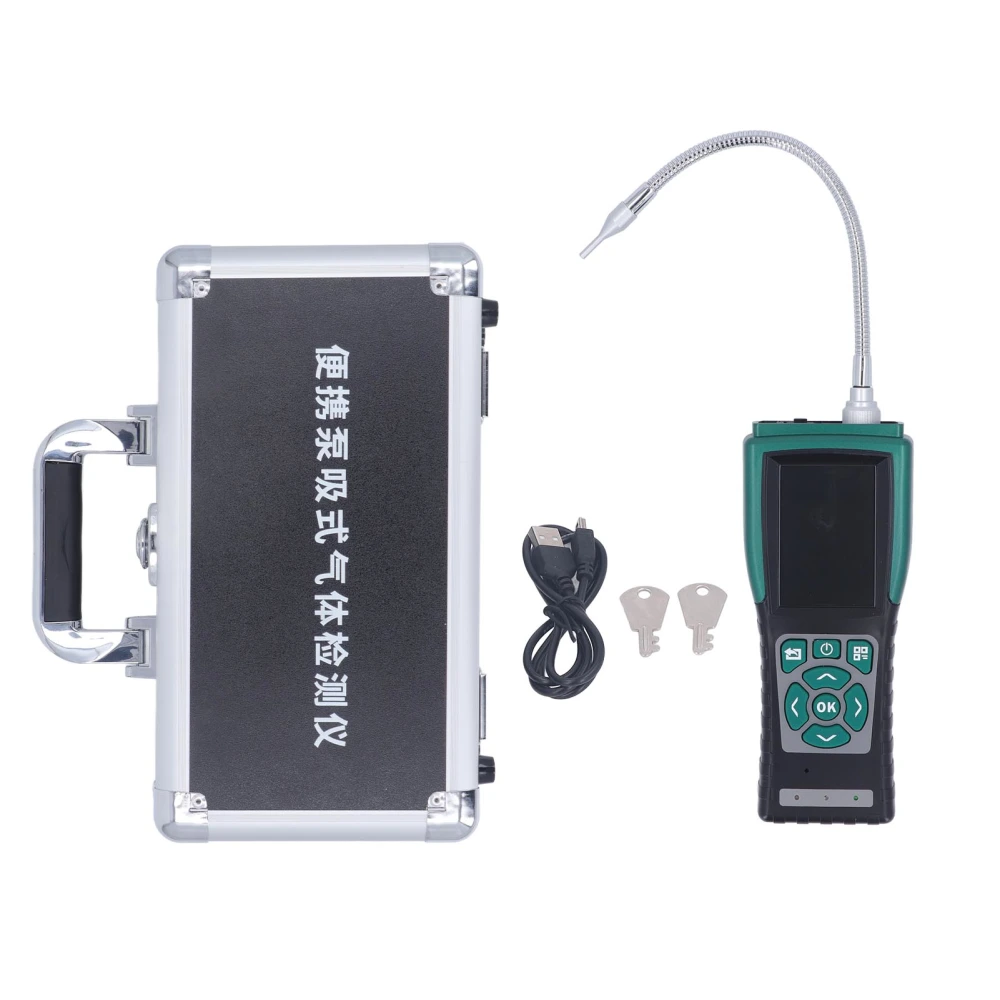 Gas Concentration Detector 3.5 Inch TFT Color Screen Handheld Portable Pump Suction Combustible Gas Tester