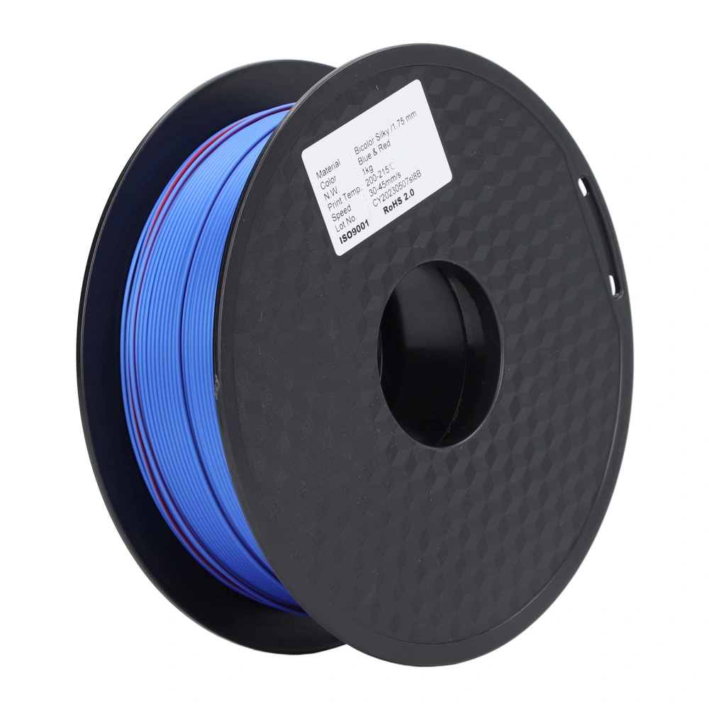 3D Printing Consumables 1.75mm Dual Color Blue Red Neatly Wound Soft PLA 3D Printer Filament