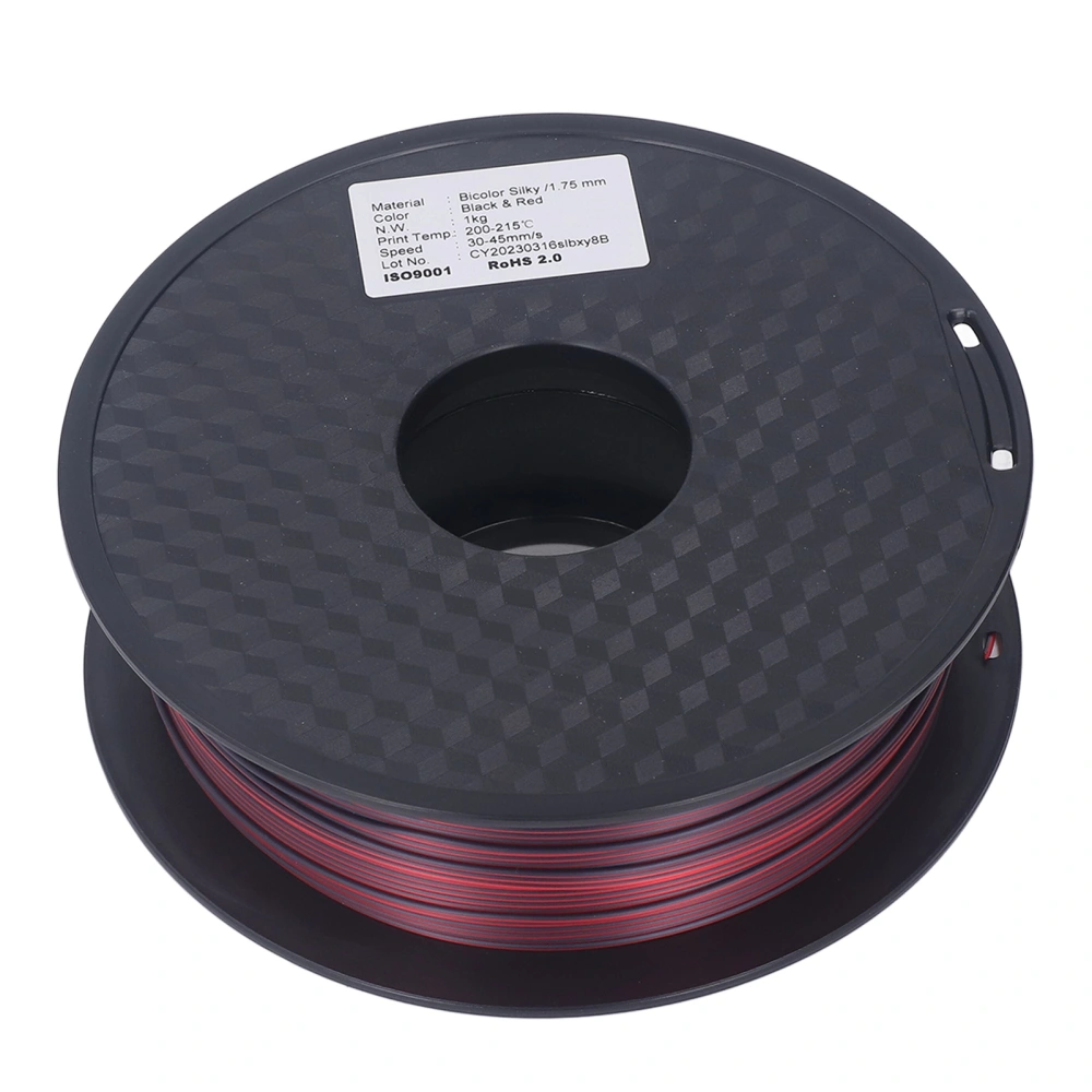 3D Printing Consumable 1.75mm PLA Filament Black Red 2 Color Eco Friendly Consumable Filament