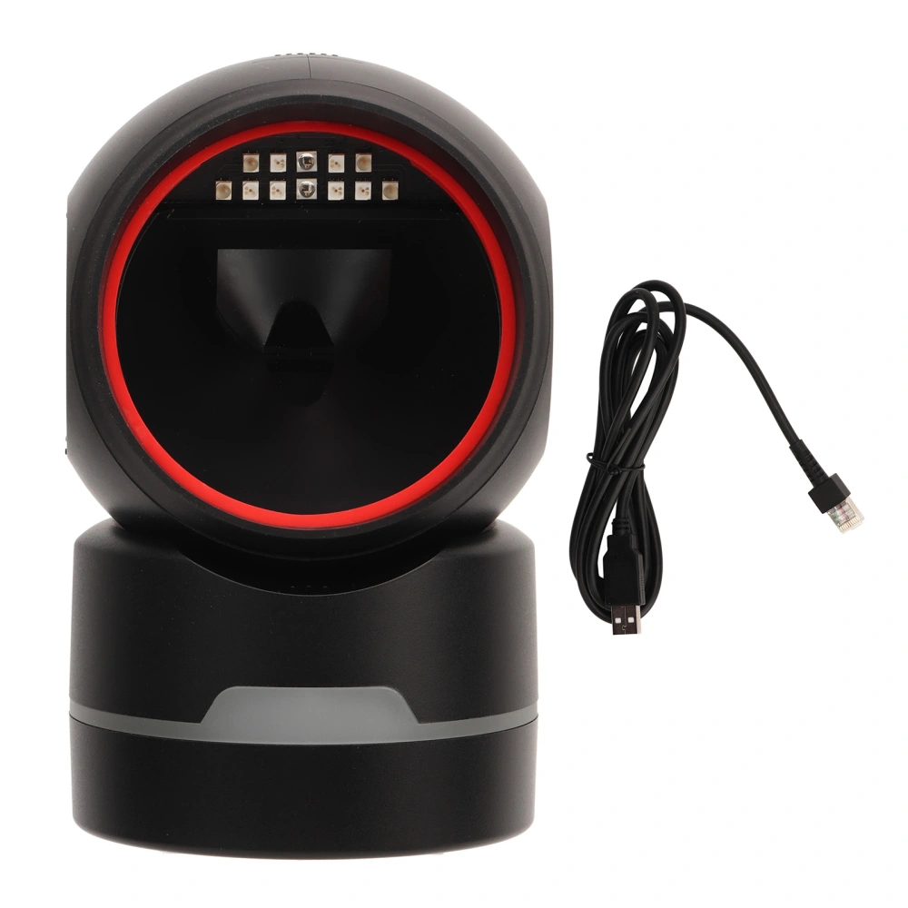 Barcode Scanner Automatic Sensing Wide Angle USB Plug and Play Hands Free Desktop 1D 2D QR Barcode Reader