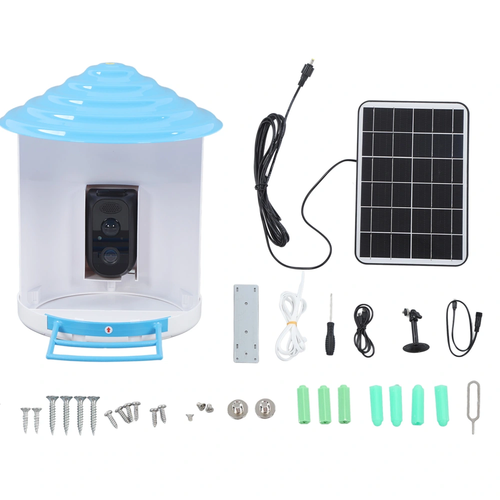 Smart Bird Feeder Solar Powered Wireless WIFI 2 Way Voice Low Power 2MP Outdoor Bird Cam