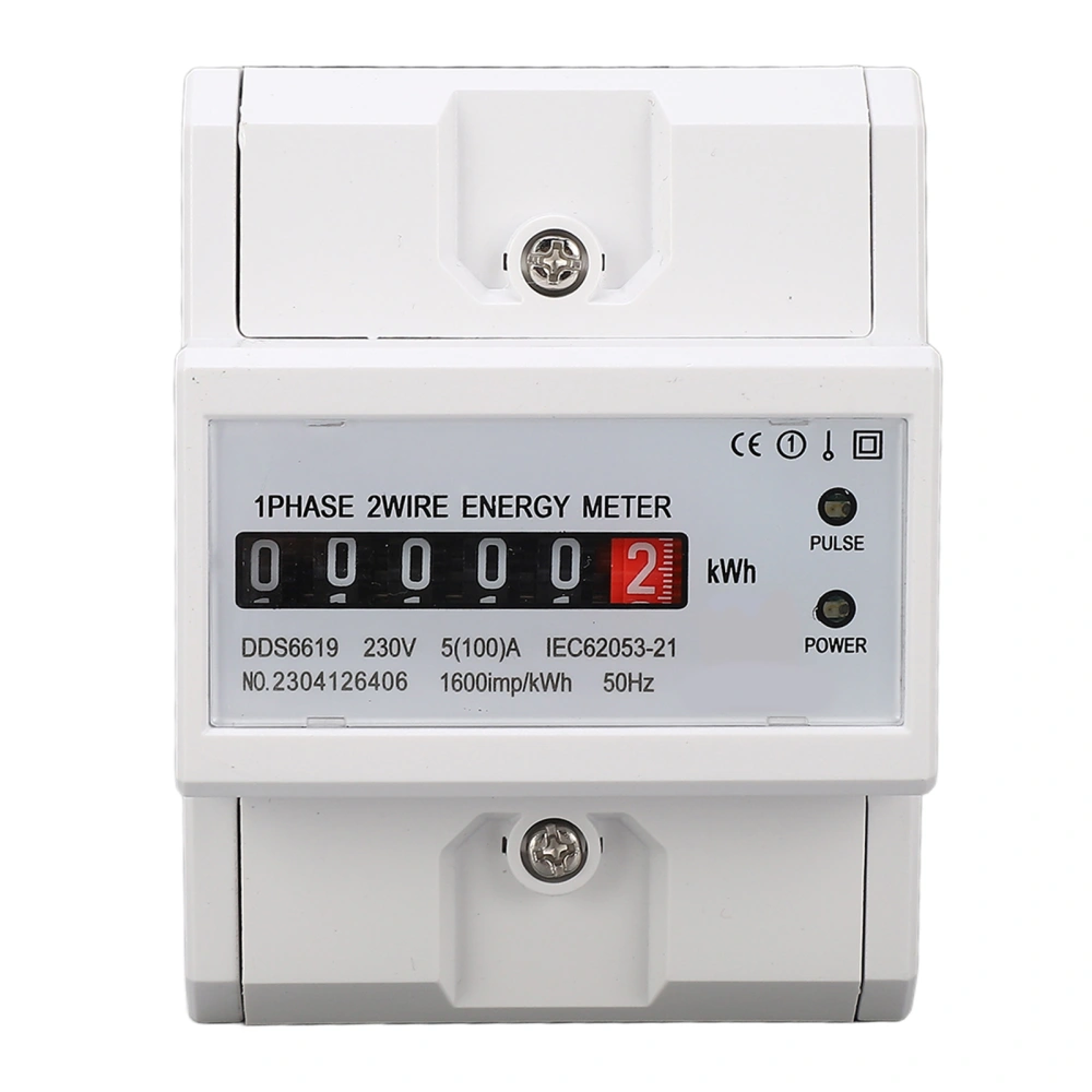 Single Phase Energy Meter Household Multimeter Din Rail Electricity Usage Meter Power Voltmeter