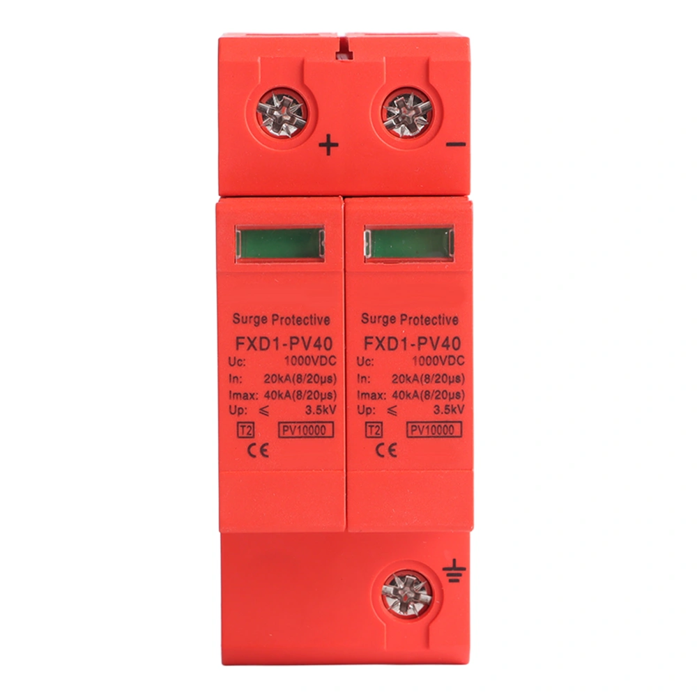 Voltage Surge Arrester Device 2P Photovoltaic DC Surge Protector DC1000V 40KA for Electronic Equipment