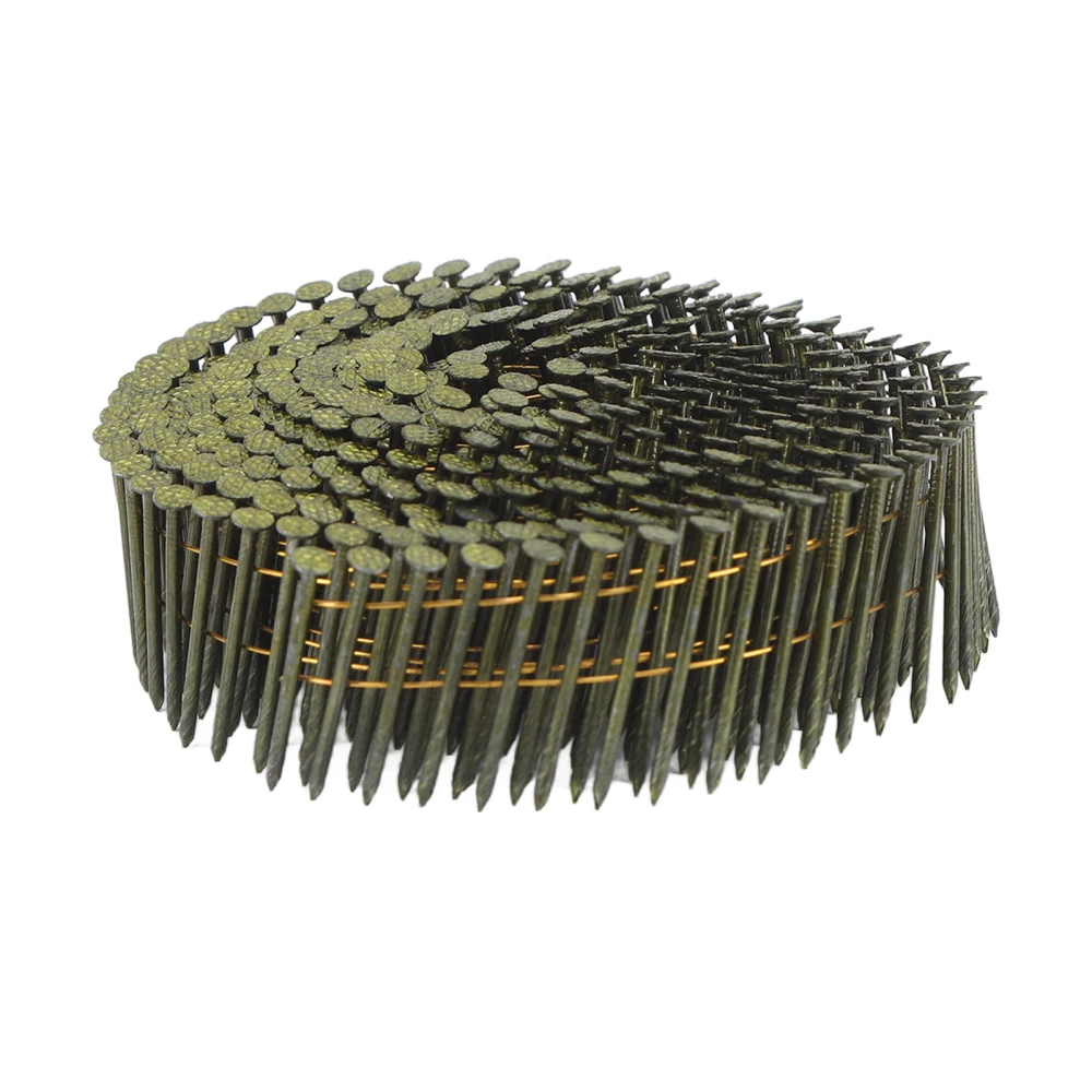 40 Rolls Coil Nail 16000 Counts 15 Degree Round Head Ring Shank Siding Nails Steel Wire Roofing Nails 2.1x38mm