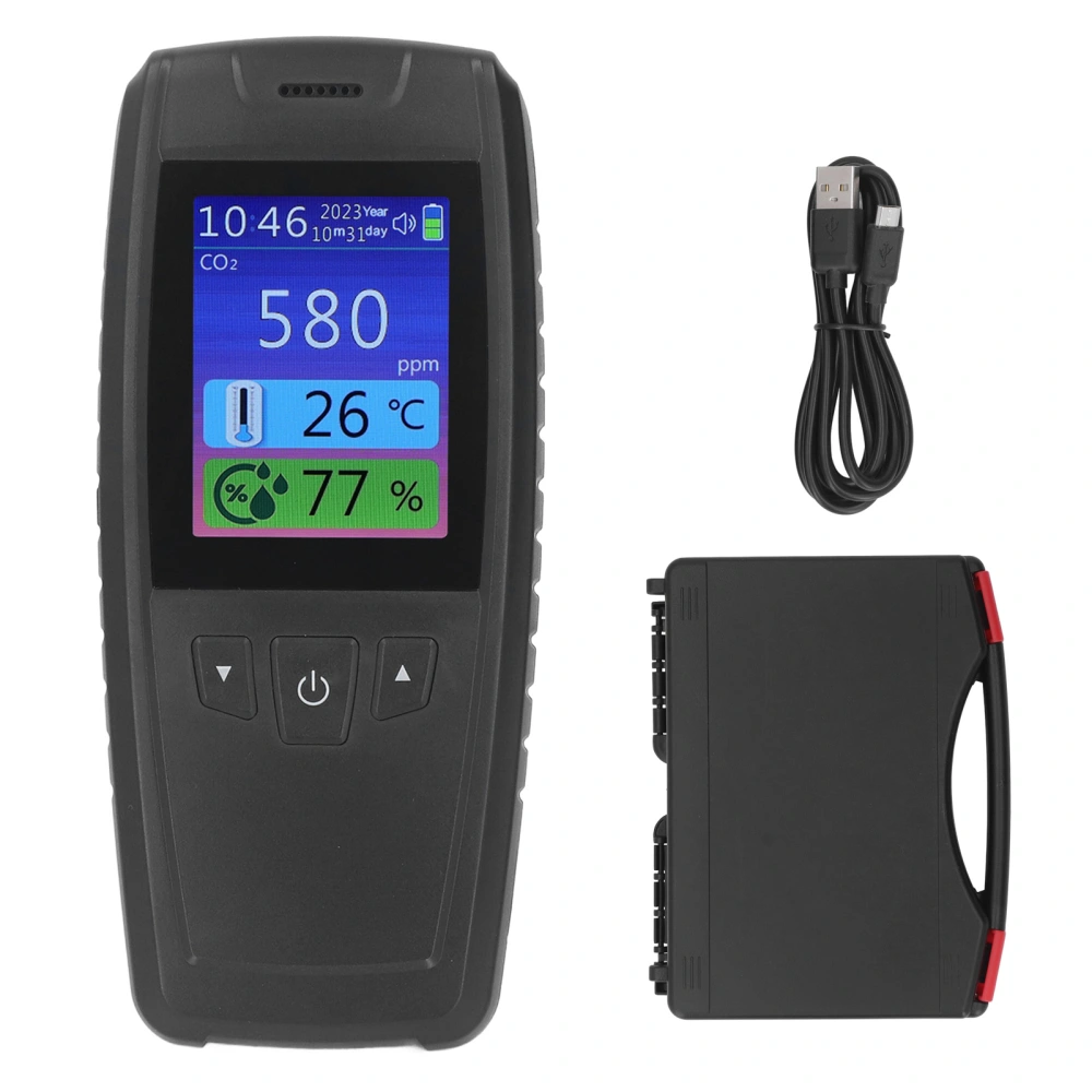 Carbon Dioxide Detector 3 in 1 Indoor Air Quality Monitor Portable CO2 Monitor Tester for CO2 Temperature and Humidity