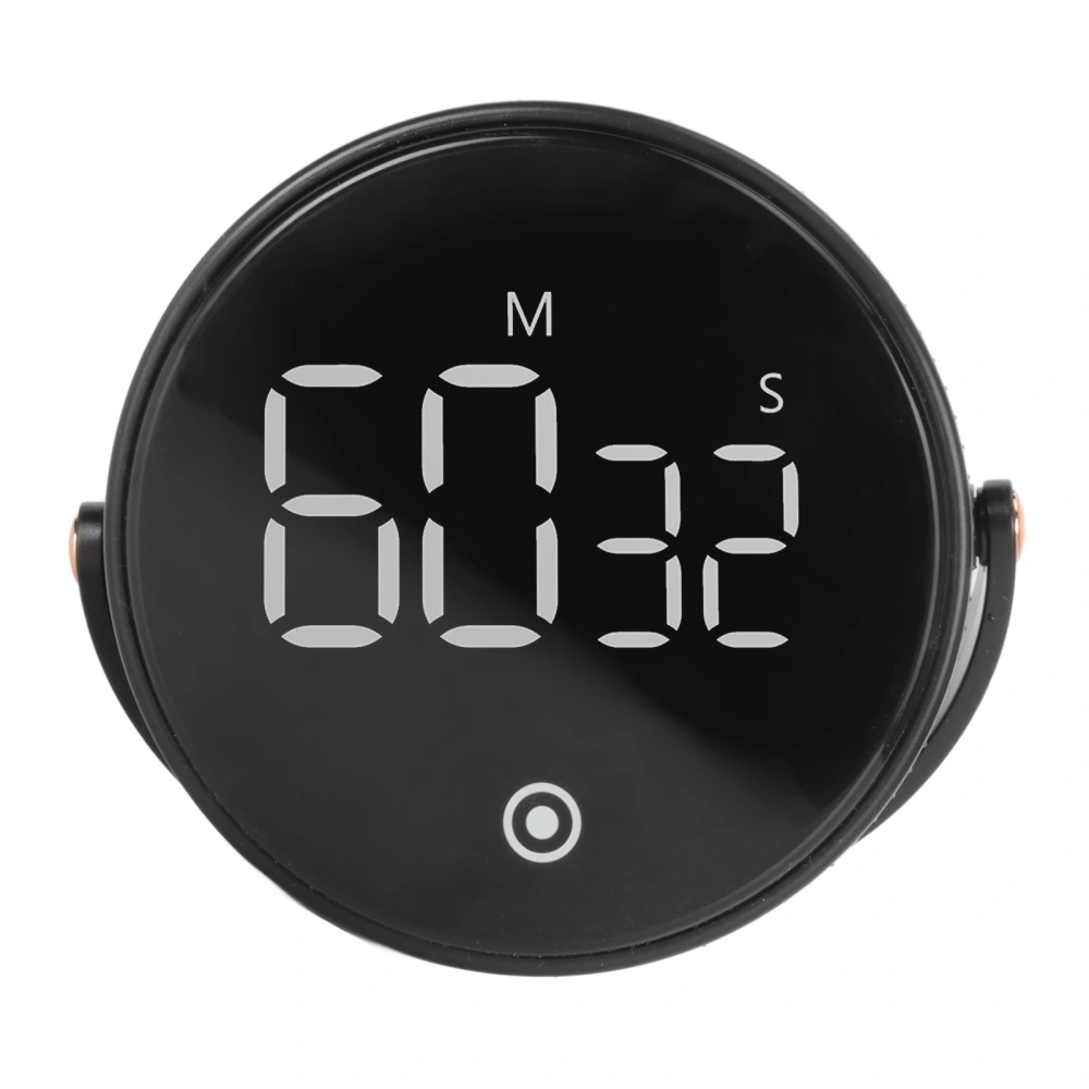 3in LED Digital Timer Rotatable Magnetic Low Noise ABS Shell Silicone Buttons Kitchen Timer Black