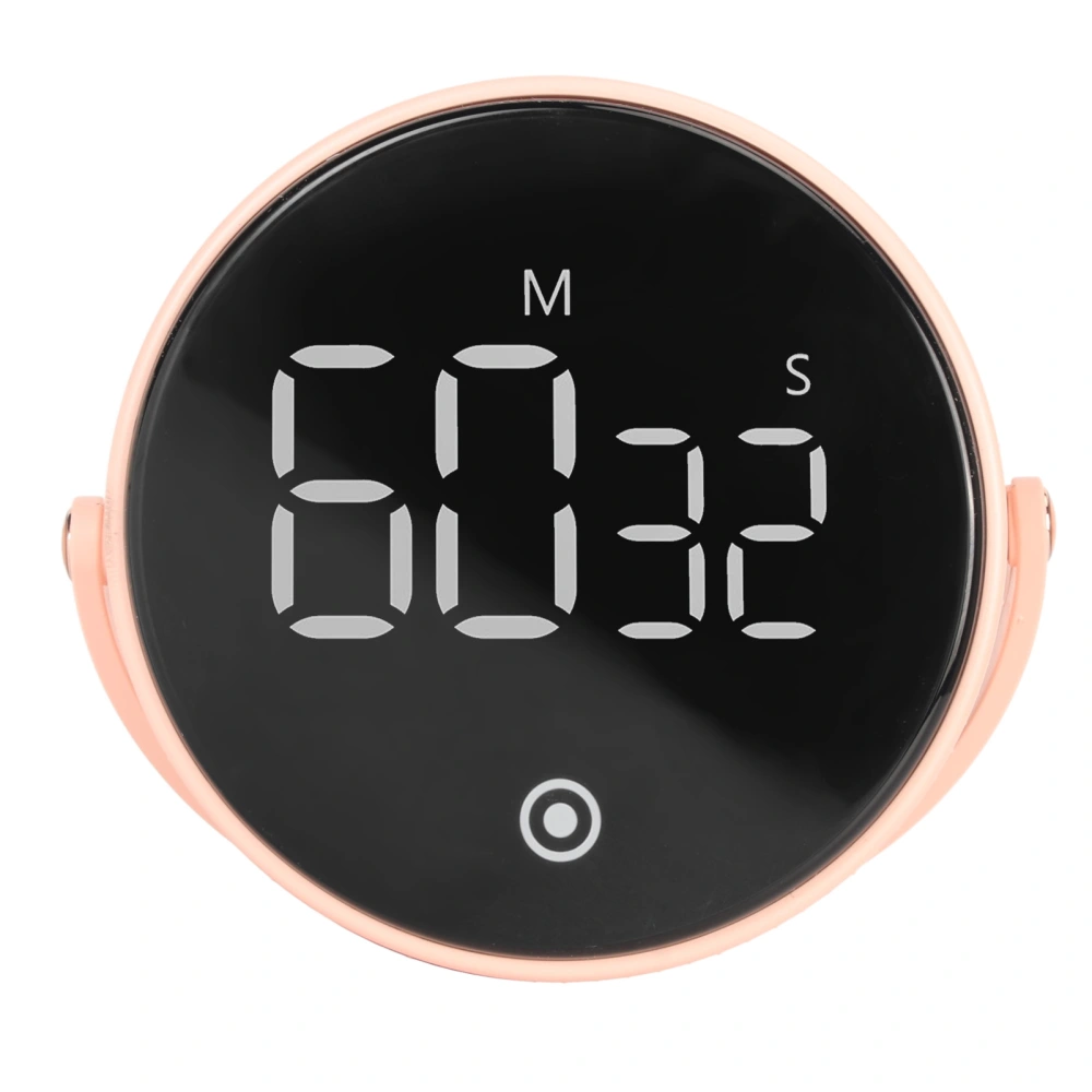 3in LED Digital Timer Rotatable Magnetic Low Noise ABS Shell Silicone Buttons Kitchen Timer Pink