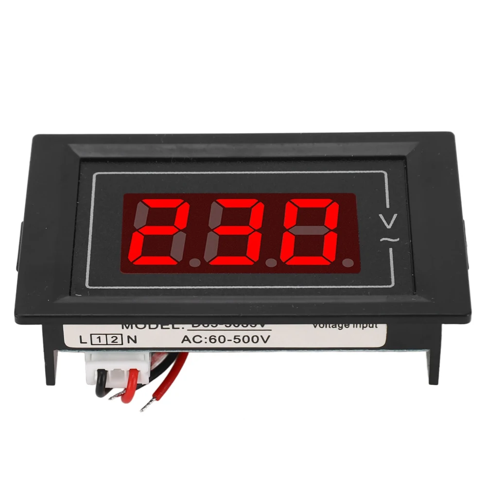 AC Display Meter Digital Voltage Monitor Small Panel 1 Phase Voltmeter Multimeter AC60‑500V