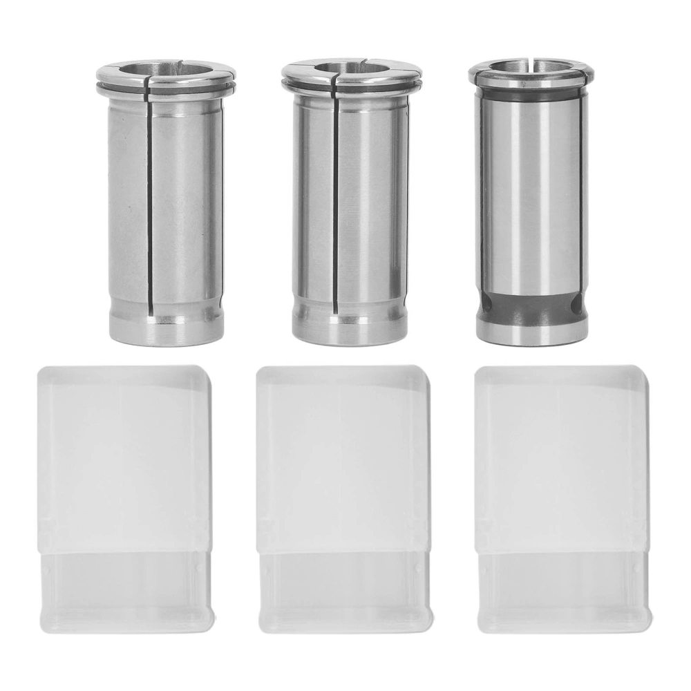 3Pcs C25 Collet High Carbon Steel 16mm 18mm 20mm Straight Shank Collet for Drilling Engraving