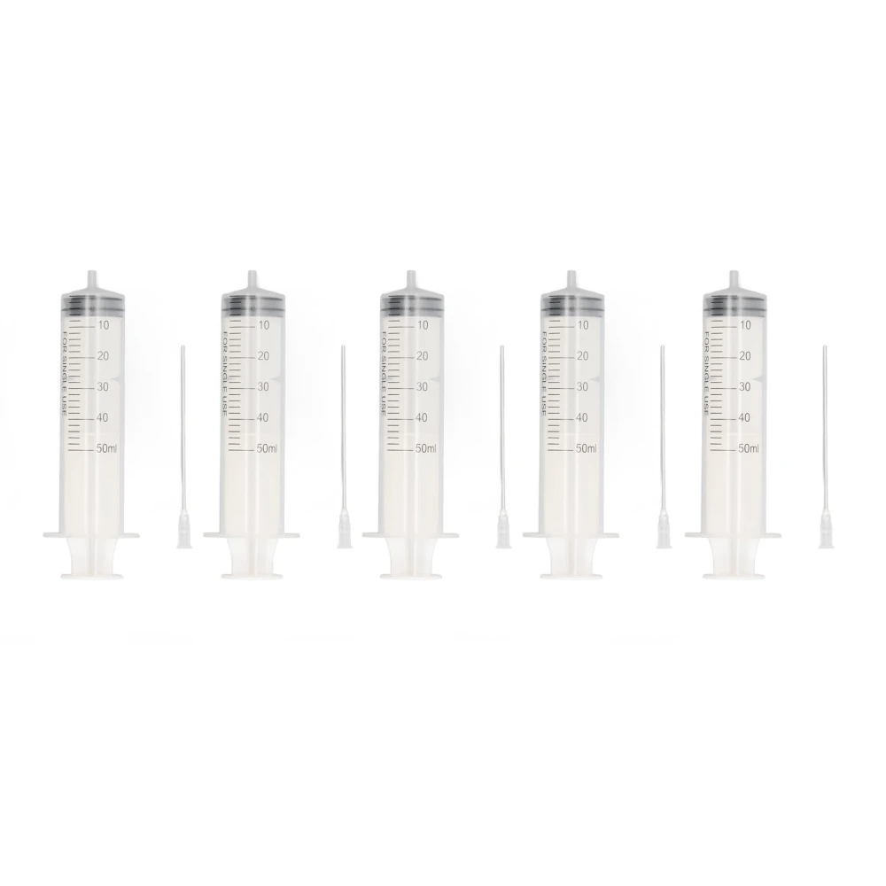 5Pcs Ink Filling Syringe 50ml Injector Drawing Tool with Scale for Printer Cartridge