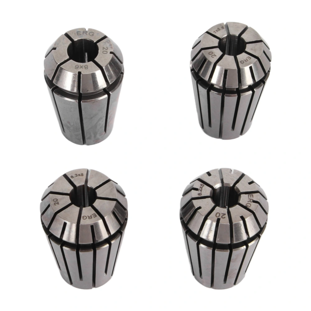 4Pcs Collet Chuck Set High Carbon Steel 4 Jaw Good Grip Spring Collet Set for CNC Grinding Machines Engraving Machines