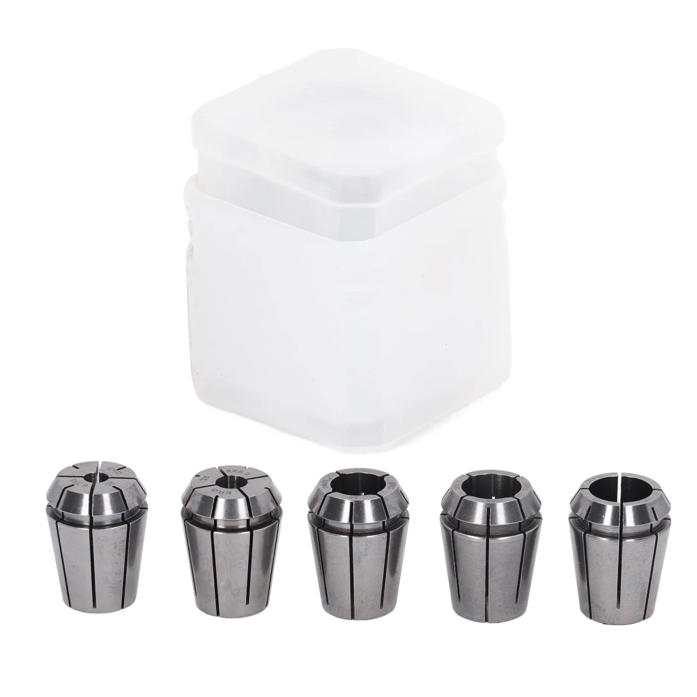 5 Pcs Collet Set High Carbon Steel Strong Grip High Accuracy Spring Collet Set for CNC Lathe Milling Machine