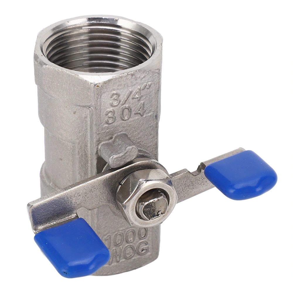 Ball Valve Straight Full Port 3/4in Female Thread Pipe Fitting 1000PSI Stainless Steel