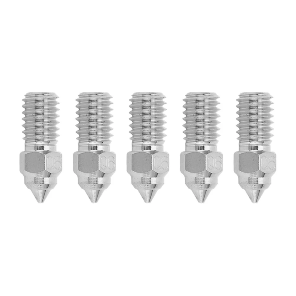 5Pcs 3D Printer Extruder Nozzle 1.75mm M6 High Speed Hotend Extruder Nozzle for Creality Ender 5 S1 0.6mm