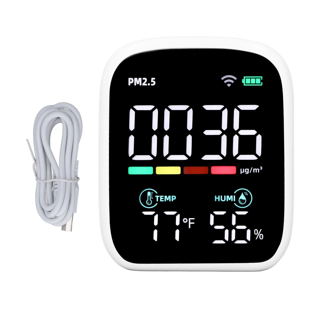 Air Quality Detector Meter PM2.5 Temperature Humidity Monitor Meter for Home