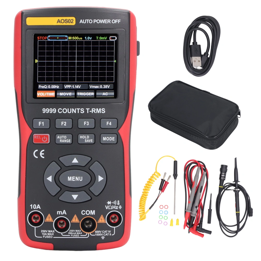 Oscilloscope Multimeter 2 in 1 Handheld Portable Oscilloscope Digital Electrical Tester with Dual Fuse