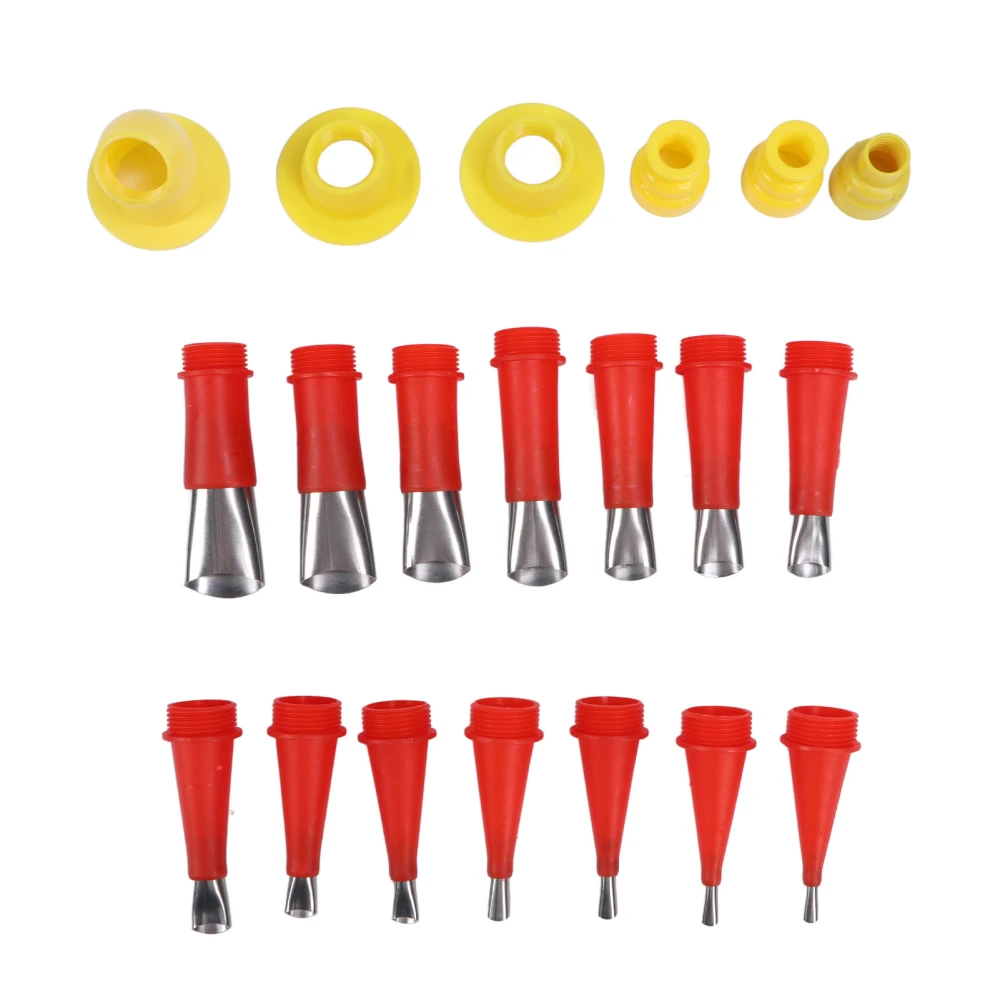 20 Pcs Set Caulking Nozzle Reusable Stainless Steel Caulk Nozzle Applicators with 6 Pcs Connection Bases