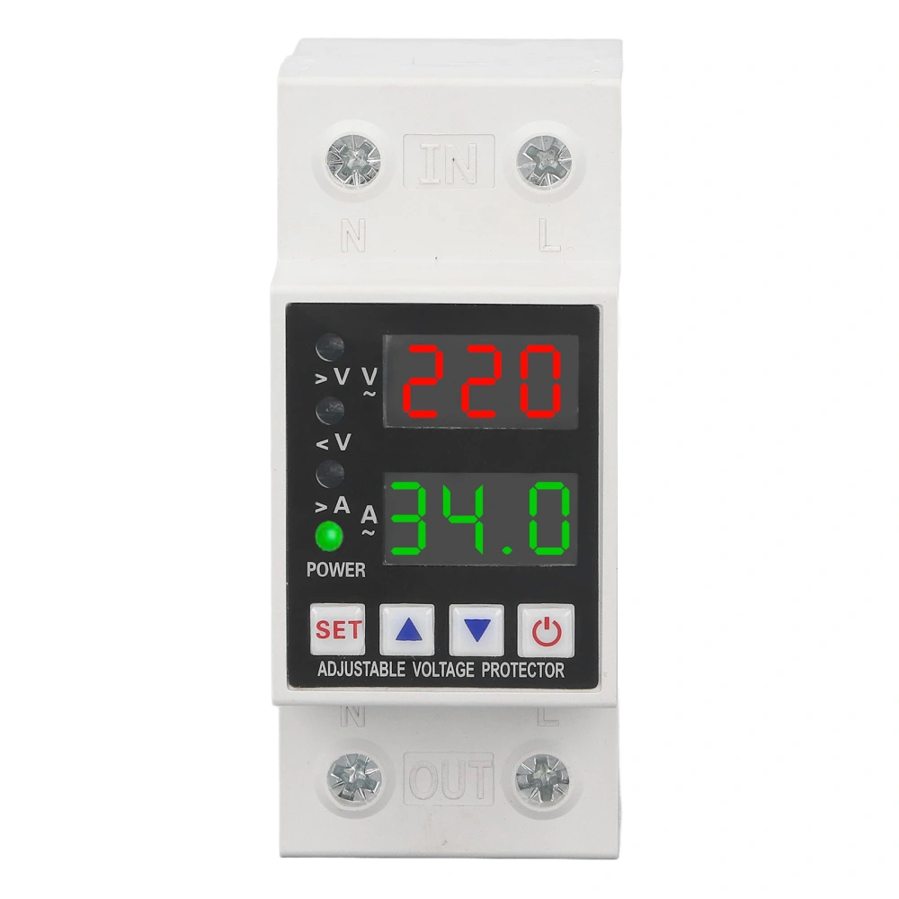 AC230V Overvoltage Undervoltage Protector Current Limit Delay Automatic Reset Switch Voltage Protective Device 40A Rated