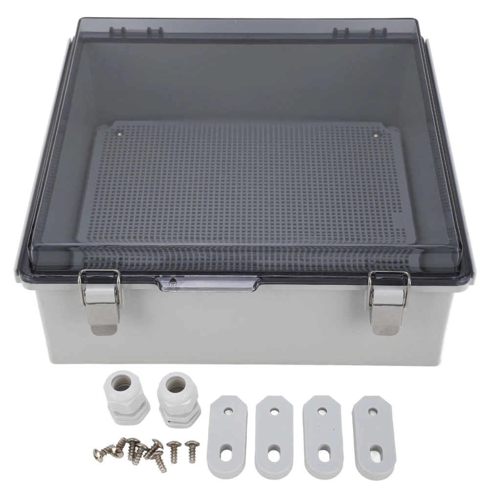 Junction Box with Stainless Steel Buckle Transparent Cover IP67 Waterproof Electrical Junction Box