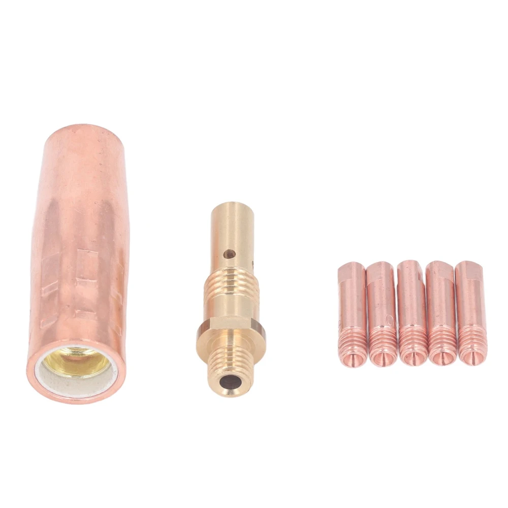 Mig Welding Gun Accessory Brass 0.9mm Contact Tip Gas Nozzle Gas Diffuser Set Replacement for Magnum 100L