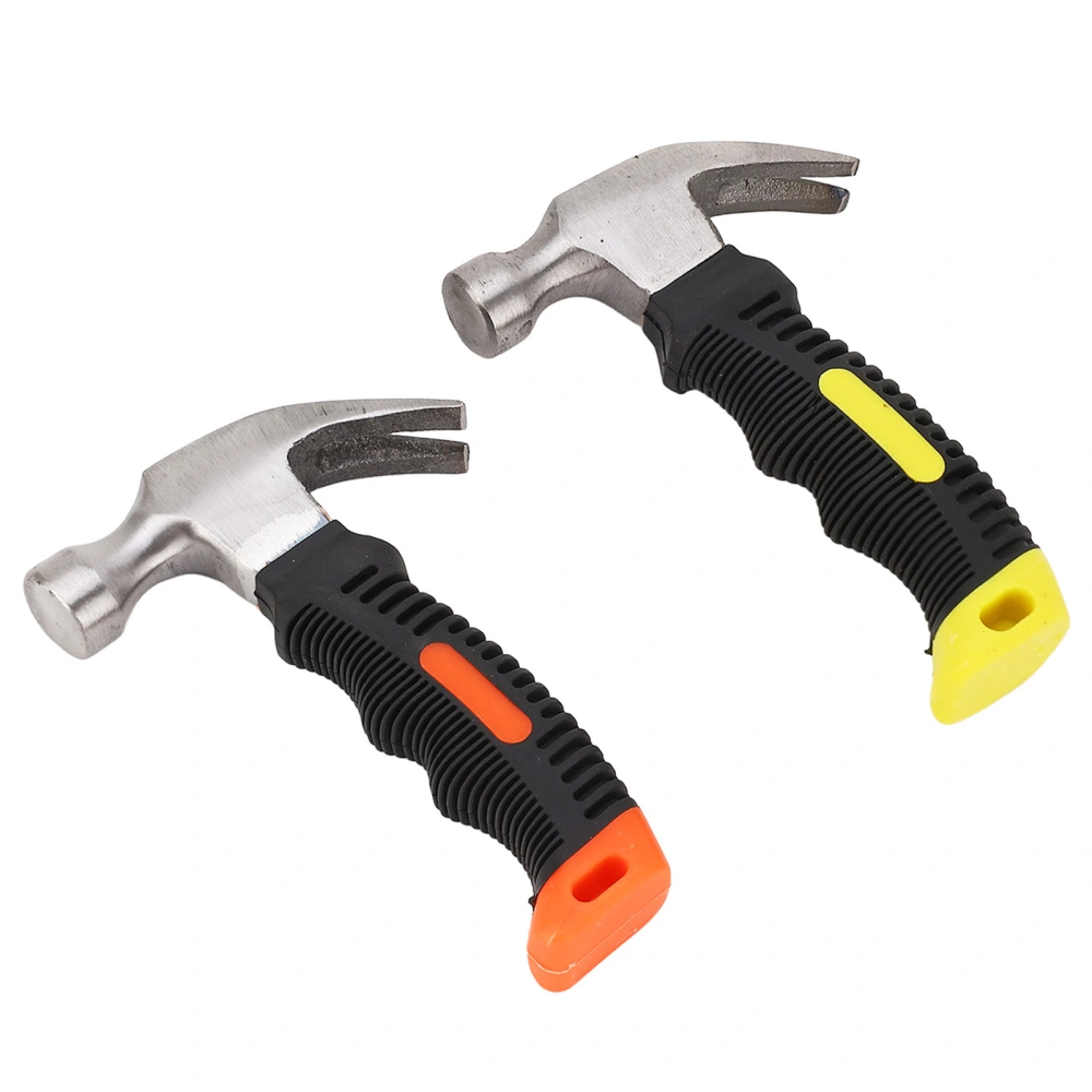 2Pcs Claw Hammer Mini Nail Puller Round Face High Strength TPR Handle Portable Hammer Tool for Working