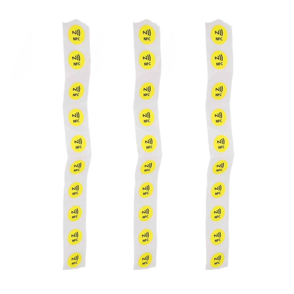 30PCS NFC Tags NFC Stickers Compatible for TagMo and for Amiibo 504 Bytes Memory Fully Programmable Yellow