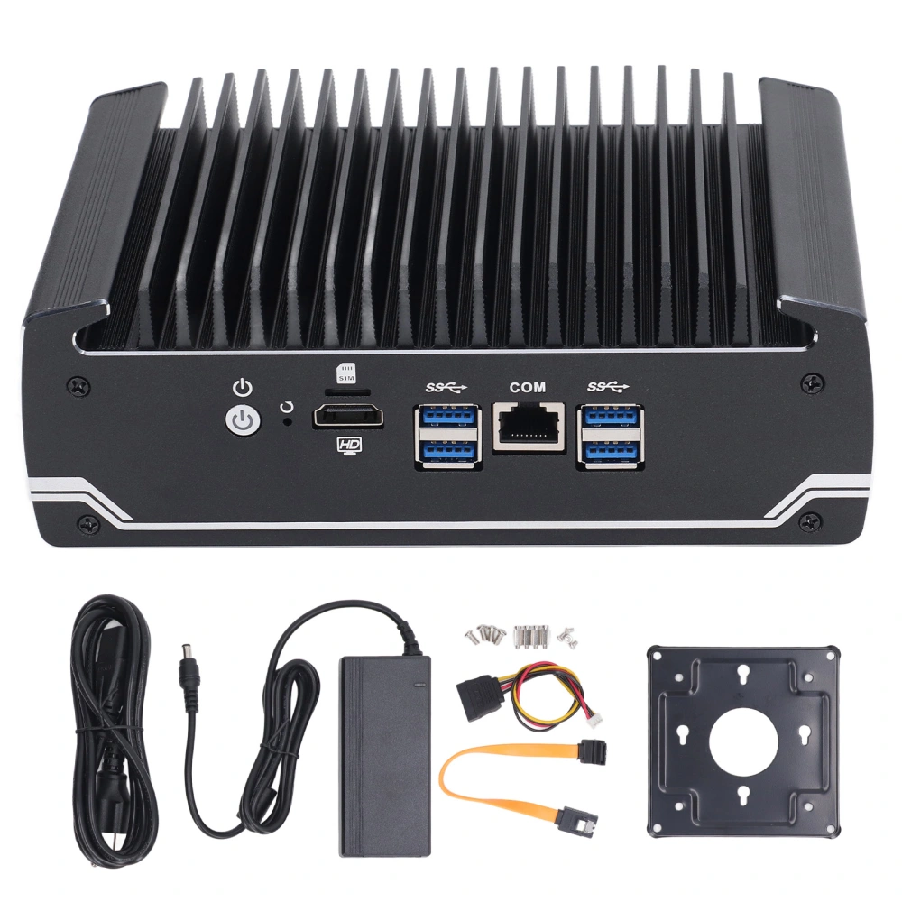 Mini PC Embedded Fanless Industrial Control Computer 8G Memory and 128G Hard Disk 100‑240V US Plug