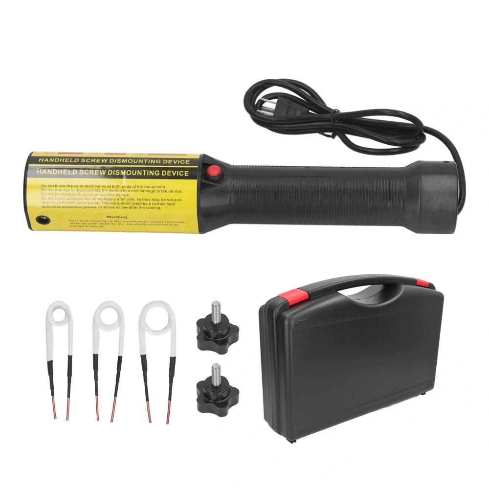 Magnetic Induction Heater Kit 1200W Handheld Automotive Flameless Heat Bolt Buster Tool Rusty Screw Remove with 3 Coils US Plug 110V 12A