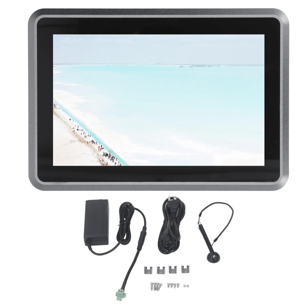 Rugged Touchscreen Tablet 10.1in Display Capacitive Screen Wide Voltage Embedded Industrial PC 100‑240V US Plug