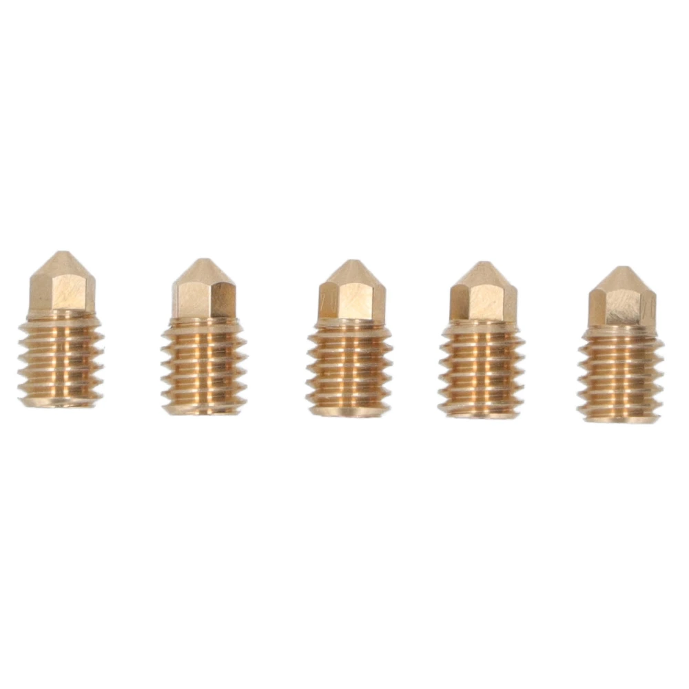 5Pcs 3D Printer Brass Nozzles Tight Connection Heat Resistant 500℃ CHT Brass Nozzle for Bambu Lab X1 P1P 1.75 0.4mm