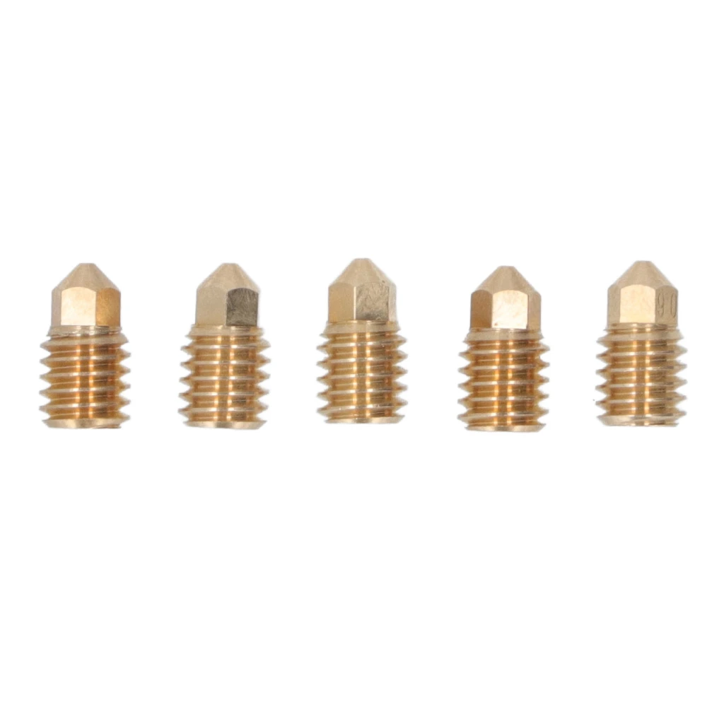 5Pcs 3D Printer Brass Nozzles Tight Connection Heat Resistant 500℃ CHT Brass Nozzle for Bambu Lab X1 P1P 1.75 0.6mm