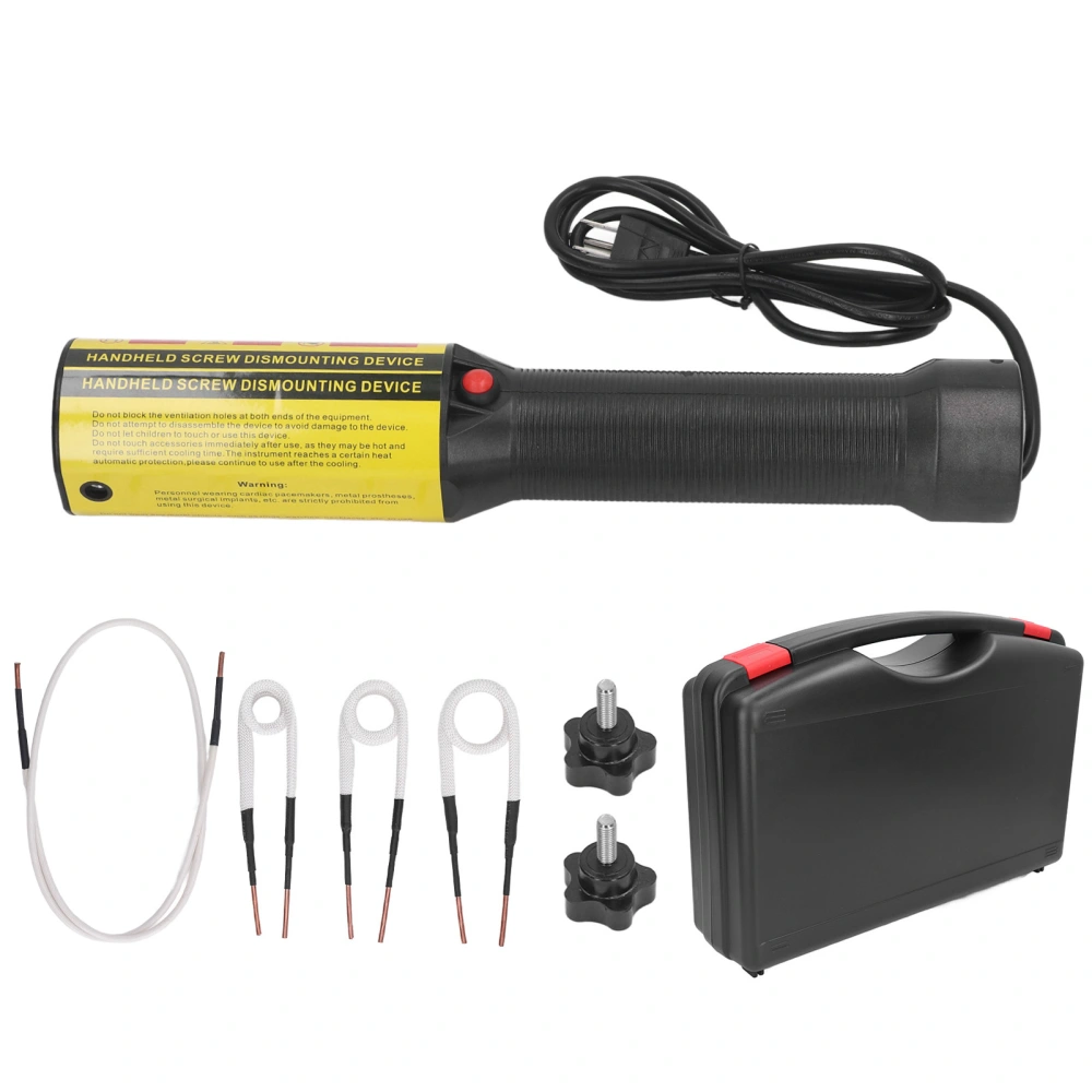 Magnetic Induction Heater Kit Handheld Rusty Screw Nut Removal Tool with 4 Brass Heating Coils 1200W US Plug 110V 12A