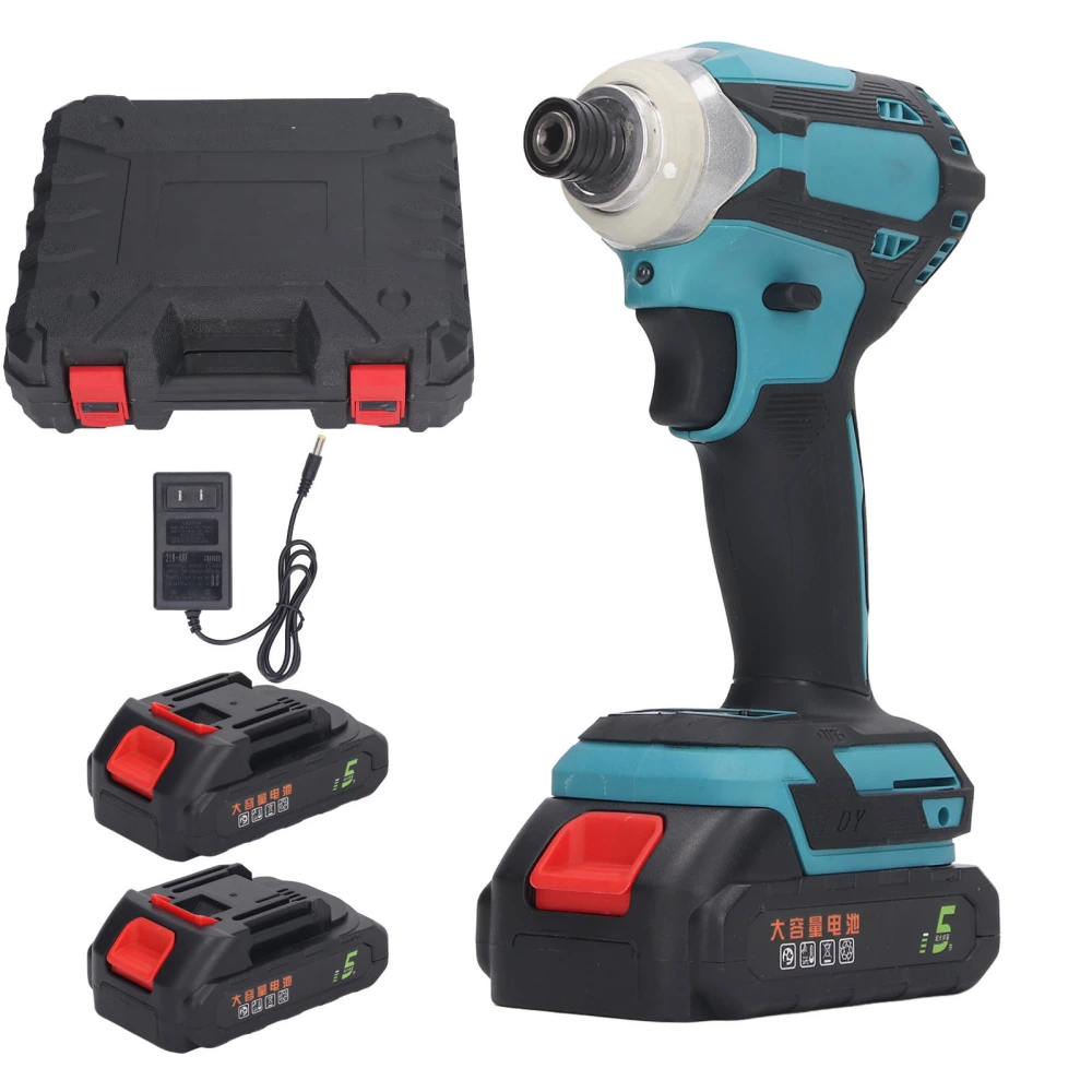 Cordless Impact Driver 21V Brushless Motor Electric Screwdriver Impact Wrench Rechargeable AC 100‑240V US Plug