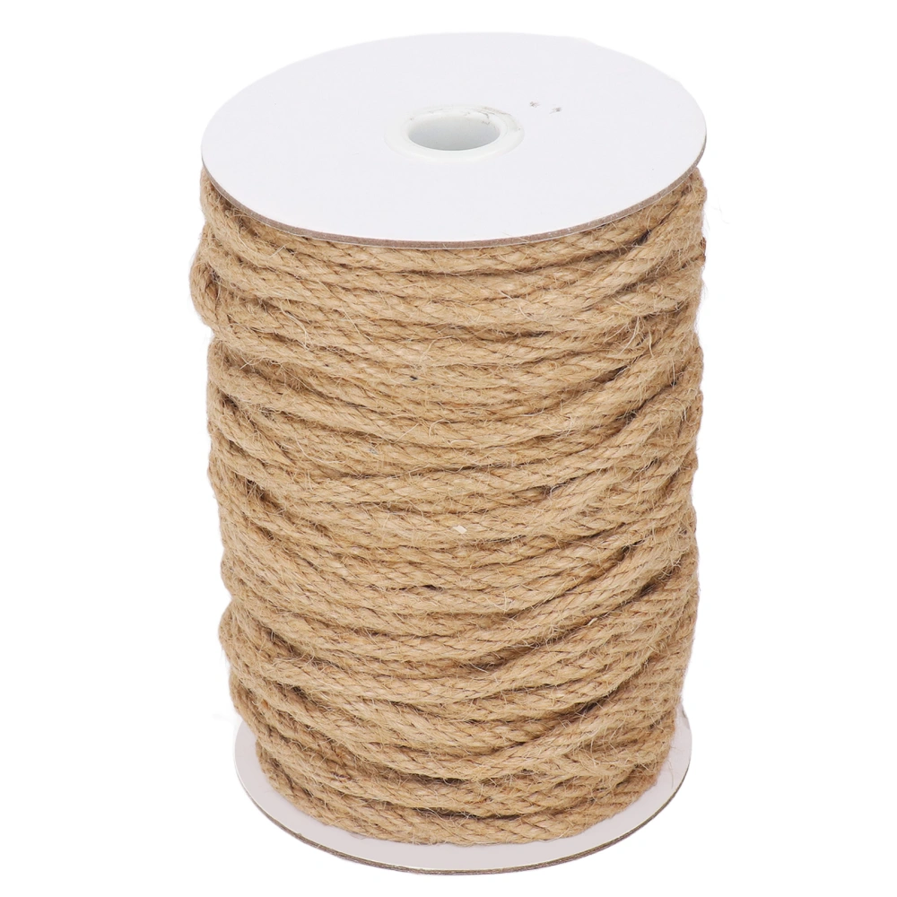 1 Roll 6mm 4 Strand Rope Fiber Hemp Rope Multipurpose Twisted Rope for DIY Crafts Home Decorating 50 Meter