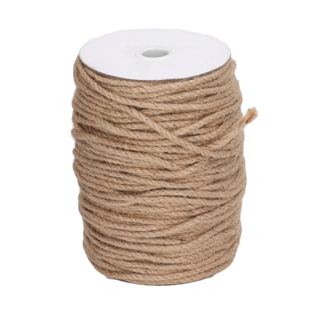 4MM 3 Strand Rope 100m Natural Decoration Hemp Jute Twine String for Artworks Gardening Decorating and DIY Crafting