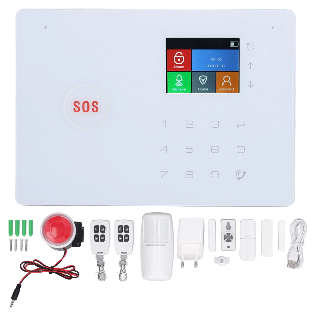 GSM WiFi Alarm System Smart Home Security Real Time Push for Door Window Motorhome Garage 110‑240V EU Plug